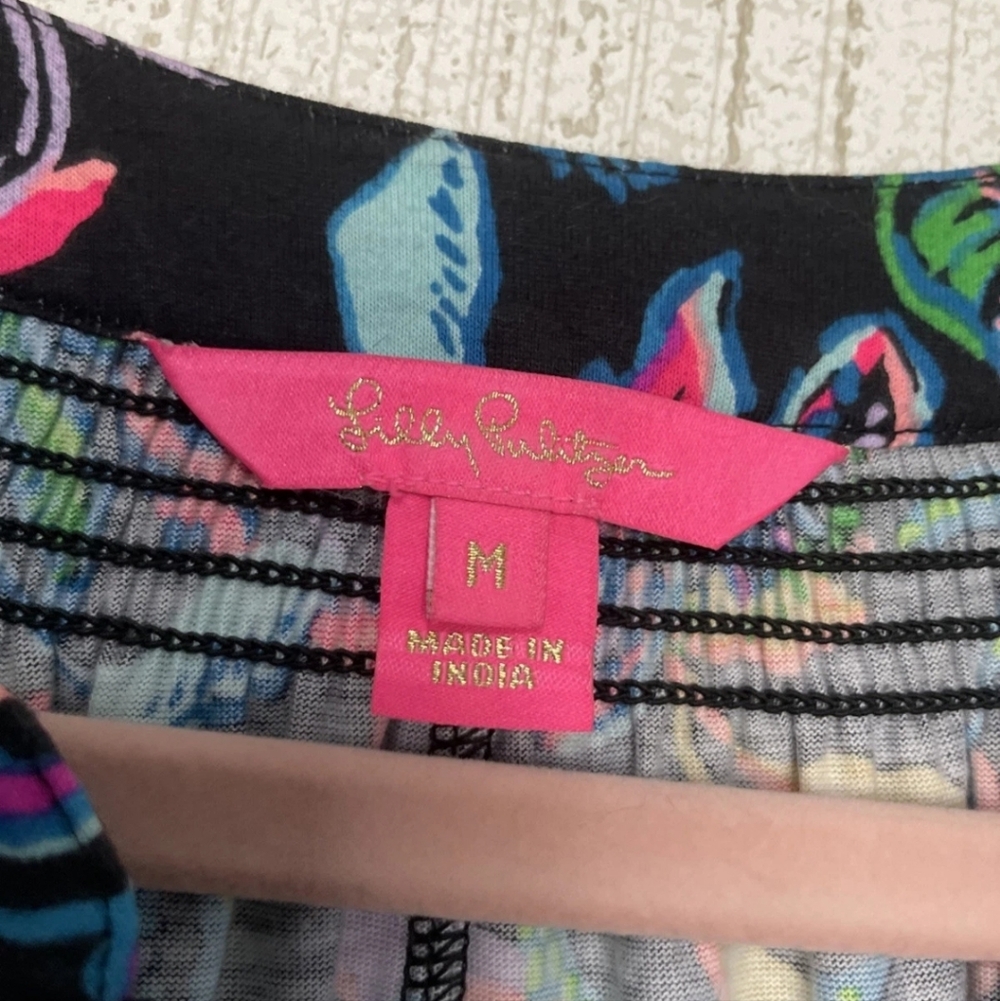 Lilly Pulitzer Size Medium Norris Dress Onyx Paradise Glow - Picture 2 of 10